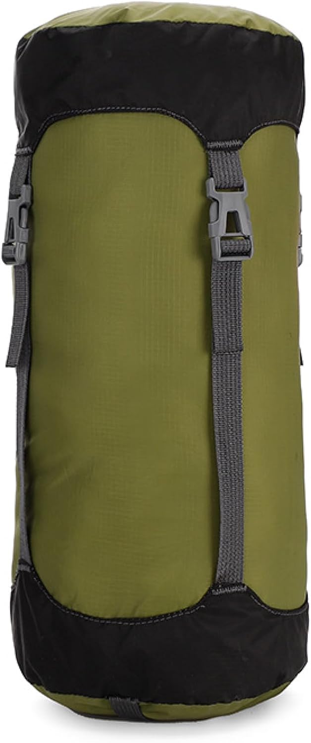 TRIWONDER Saco de compresión de nailon para artículos de compresión, saco de dormir, bolsa de dormir con solapa para el polvo para mochileros,