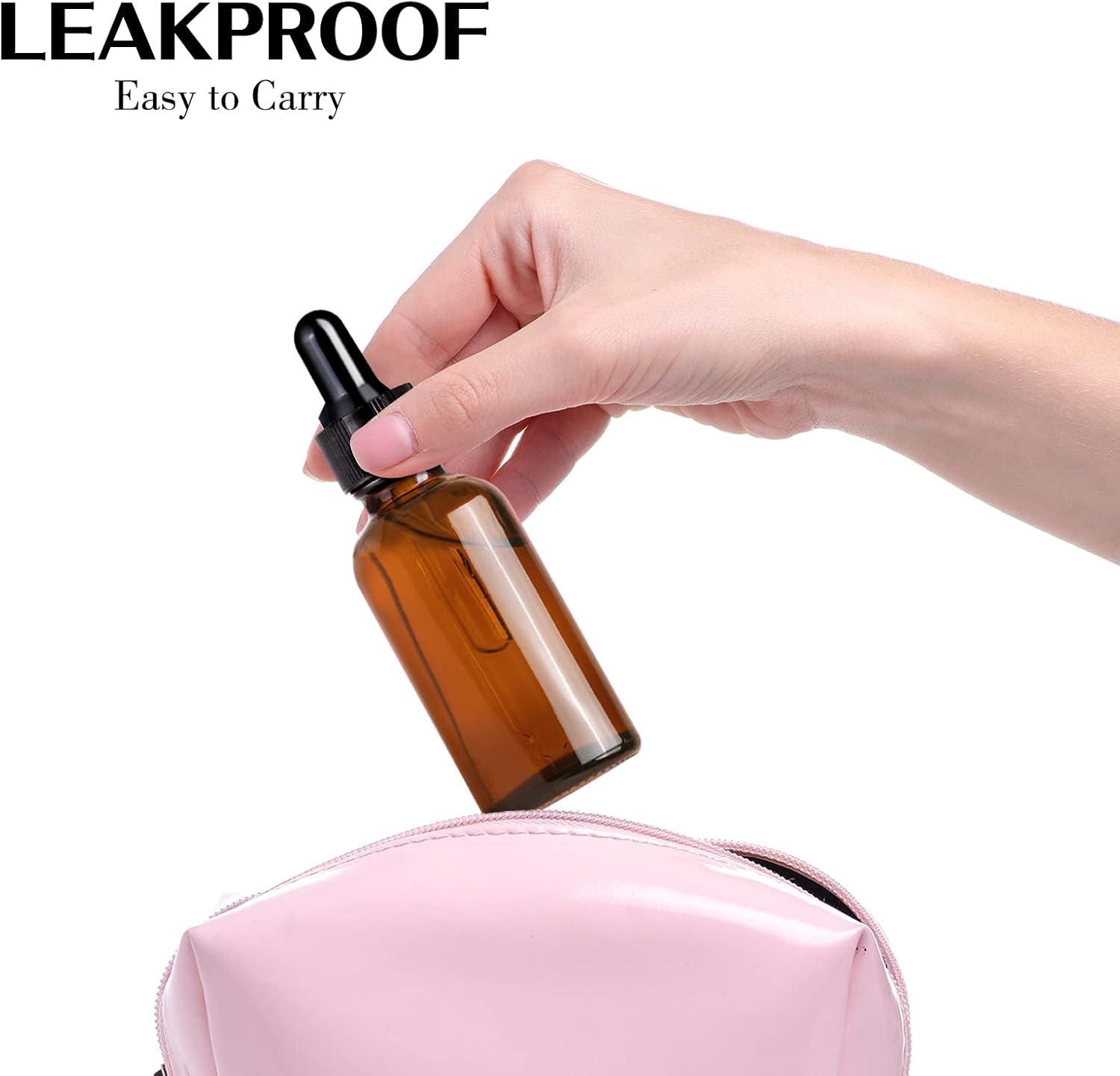 4 botellas con cuentagotas de vidrio ámbar de 1 oz+2 onzas, botellas de tintura con cuentagotas, botellas de aceites esenciales a prueba de fugas,