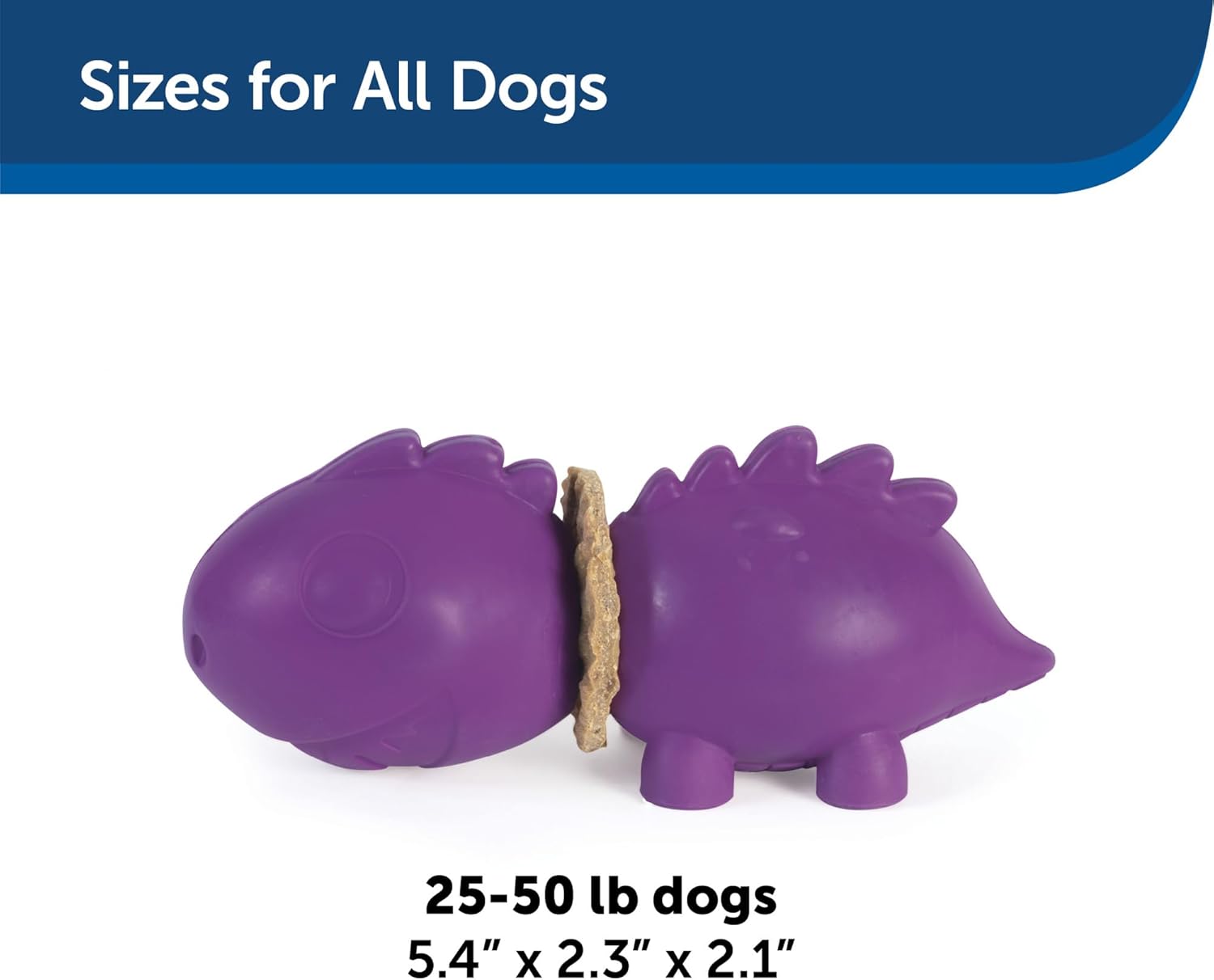 PetSafe Busy Buddy Animal Treat Ring Dog Toy – Juguete masticable para perros – Dinosaurio mediano