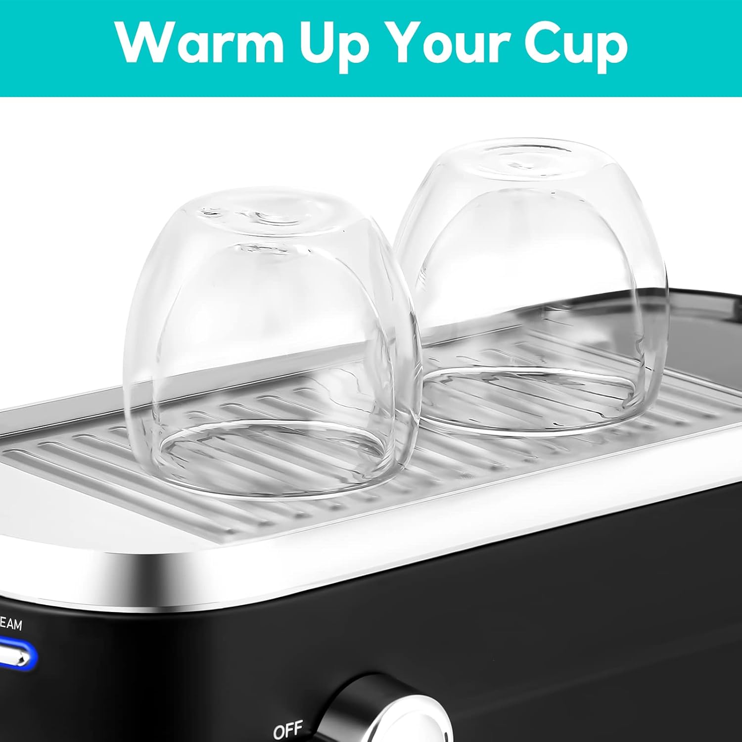 CASABREWS Máquina de café expreso de 20 bares, cafetera de café espresso de acero inoxidable con espumador de leche, máquina de capuchino compacta