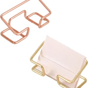 PERZOE Tarjetero para escritorio, 2 tarjetas de visita de metal moderno con capacidad para 50 tarjetas, soporte para tarjetas de visita elegante de PERZOE Tarjetero para escritorio, 2 tarjetas de visita de metal moderno con capacidad para 50 tarjetas, soporte para tarjetas de visita elegante de