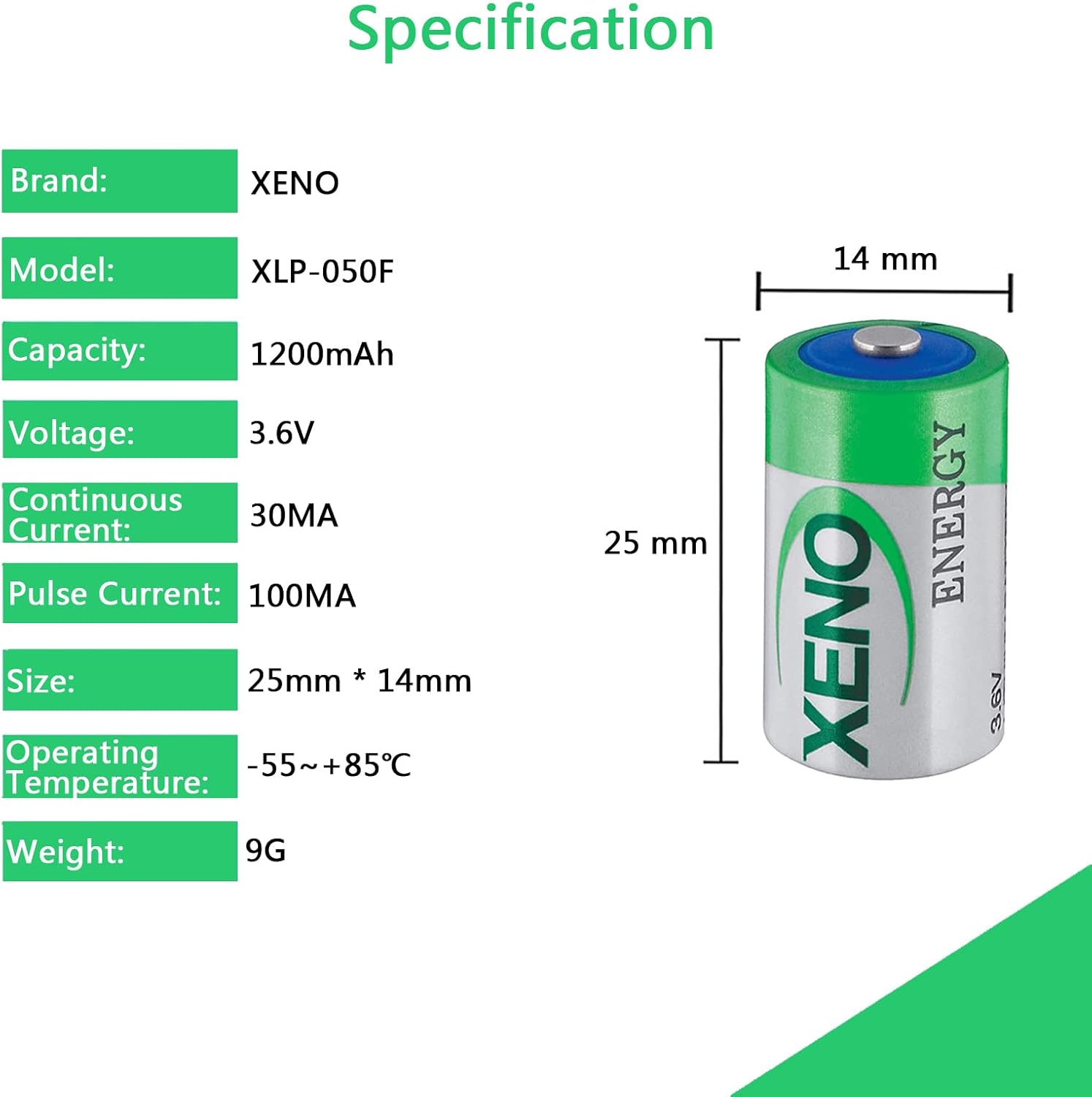 STEPMAX Xeno Energy XL-050F – Batería de litio de 12 AA de 3.6 V, batería de repuesto para TL-2150 TL-4902 TL-5101 TL-5151 TL-5902 LS14250 (5