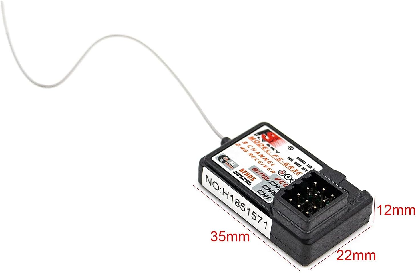 Flysky FS-GR3E AFHDS 2.4G – Receptor de 3 canales con seguro de fallos para FS-GT2 FS-GT2B FS-GT3B FS-GT3C FZ-IT4S RC – Camión barco (2PCS-FS-GR3E)