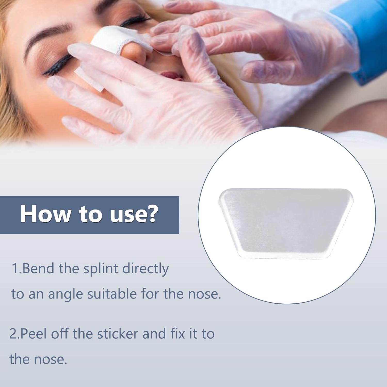 Férulas nasales de aluminio, protector externo de soporte nasal para rinoplastia septoplastia Sur-Gery, fractura de soporte nasal,