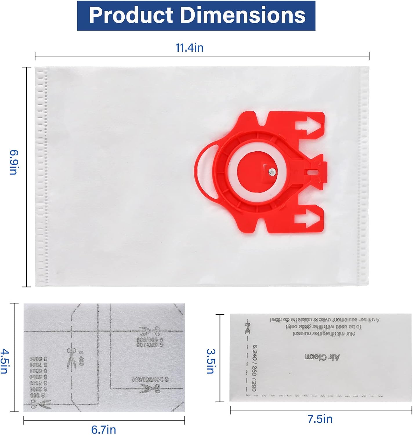 Miele AirClean 3D FJM – Paquete de 20 bolsas de repuesto para aspiradora Miele Compact C1, C2, S6000-S6999, S4000-S4999, S700, S500-S578 con 6