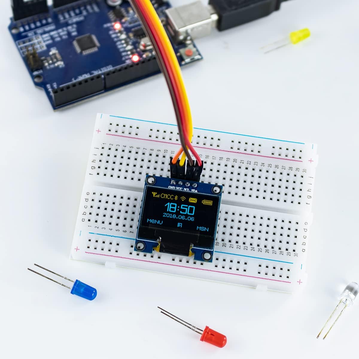 5 unidades de 0.96 pulgadas OLED I2C IIC módulo de pantalla 12864 128×64 Pixel SSD1306 Mini placa de pantalla OLED autoluminosa compatible con