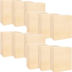 12 bloques de tallado de tilo, bloques de madera sin terminar de 4 x 4 x 1 pulgada para tallar, cubos de madera maciza suave para principiantes o 12 bloques de tallado de tilo, bloques de madera sin terminar de 4 x 4 x 1 pulgada para tallar, cubos de madera maciza suave para principiantes o