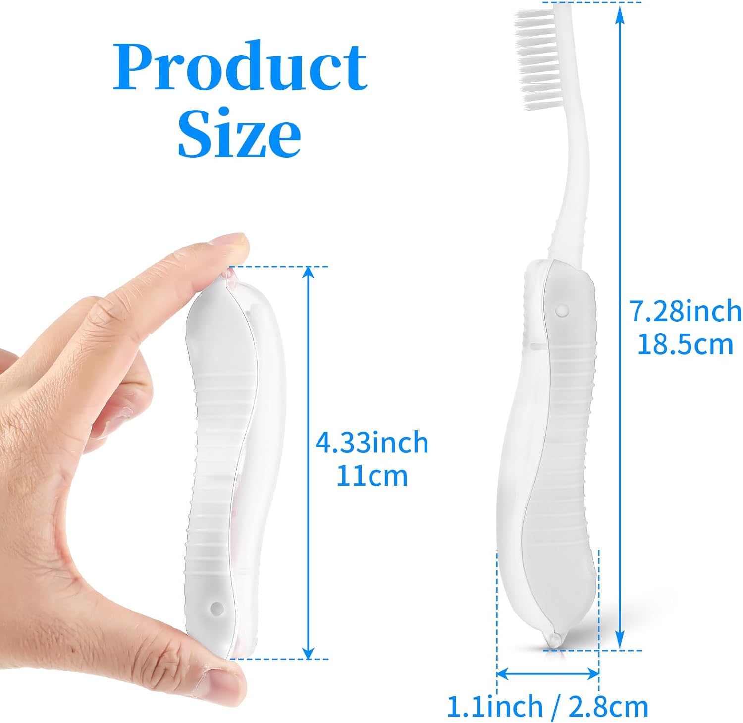 Paquete de 4 cepillos de dientes de viaje plegable cepillo de dientes suave potable tamaño de viaje plegable característica (verdeazulblanconegro)
