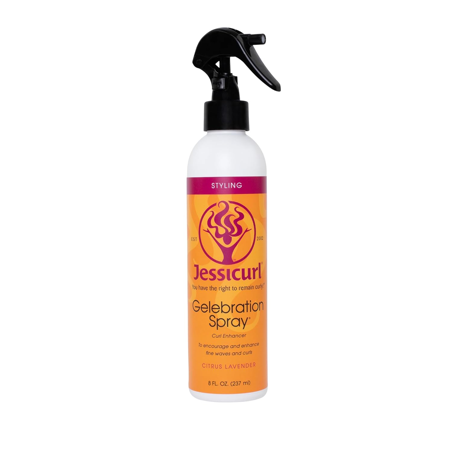 Jessicurl, Gelebration – Spray de lavanda cítrica, 8 onzas líquidas, potenciador de rizos para cabello fino con extracto de linaza, rizador para