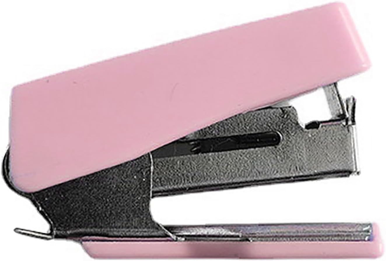 Juego de mini grapadoras, conveniente engrapadora compacta de escritorio de oficina para suministros de oficina (rosa Sakura)
