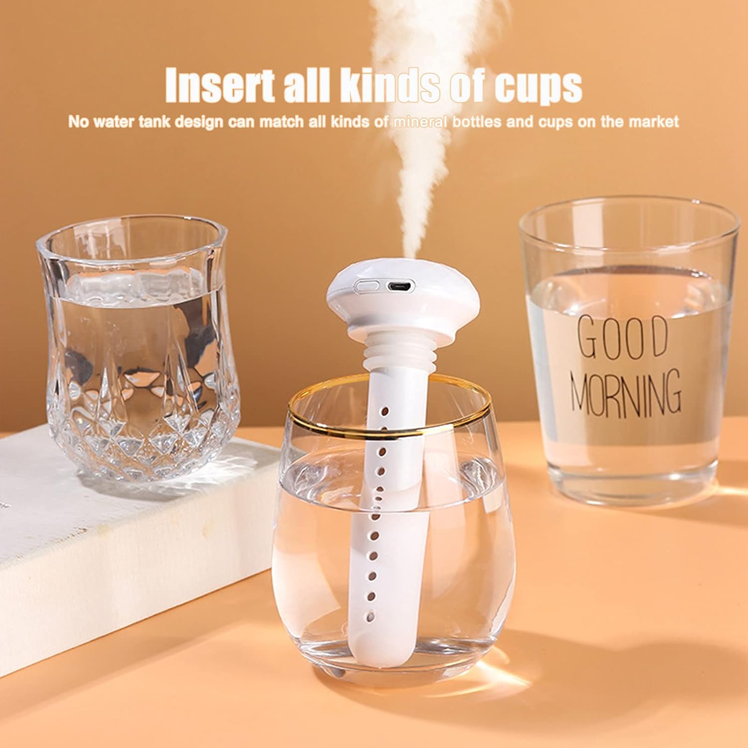 Mini humidificador portátil, humidificador de escritorio personal USB para plantas, oficina, dormitorio de bebé, purificador de niebla fría sin