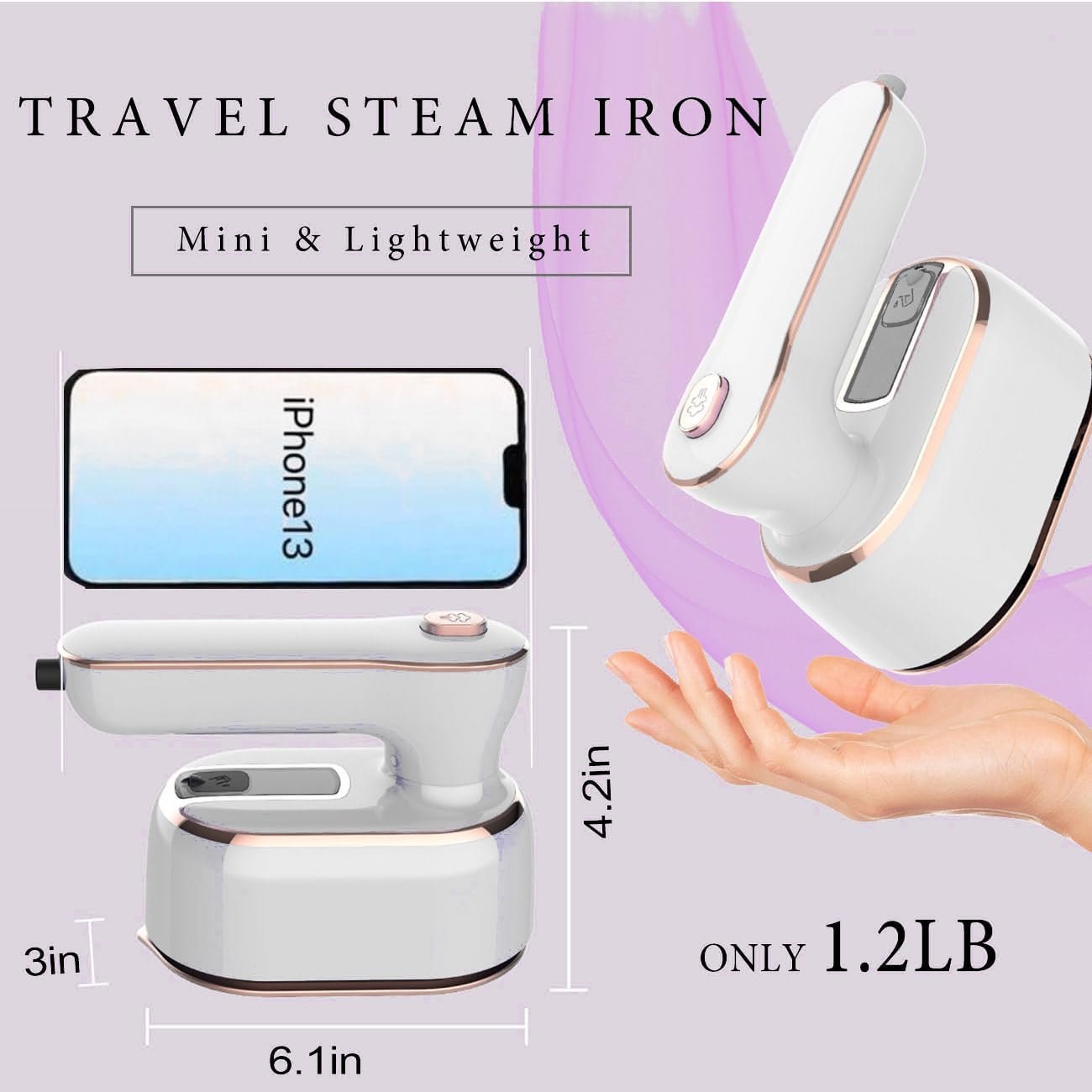 Plancha de vapor para ropa de viaje Mini plancha de vapor portátil de mano de tamaño pequeño, ropa de mano, vaporizadores, plancha a de vapor para