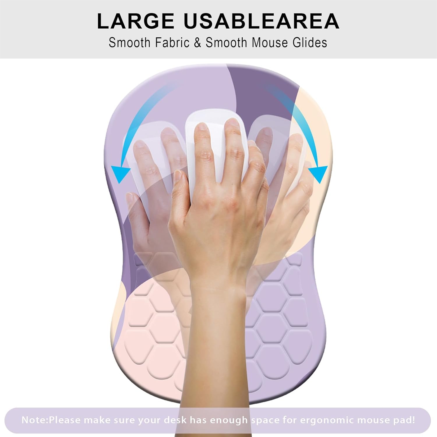 Kakurookie Alfombrilla de mouse ergonómica con soporte para reposamuñecas, diseño de masaje, tapete de mouse para aliviar el dolor del túnel
