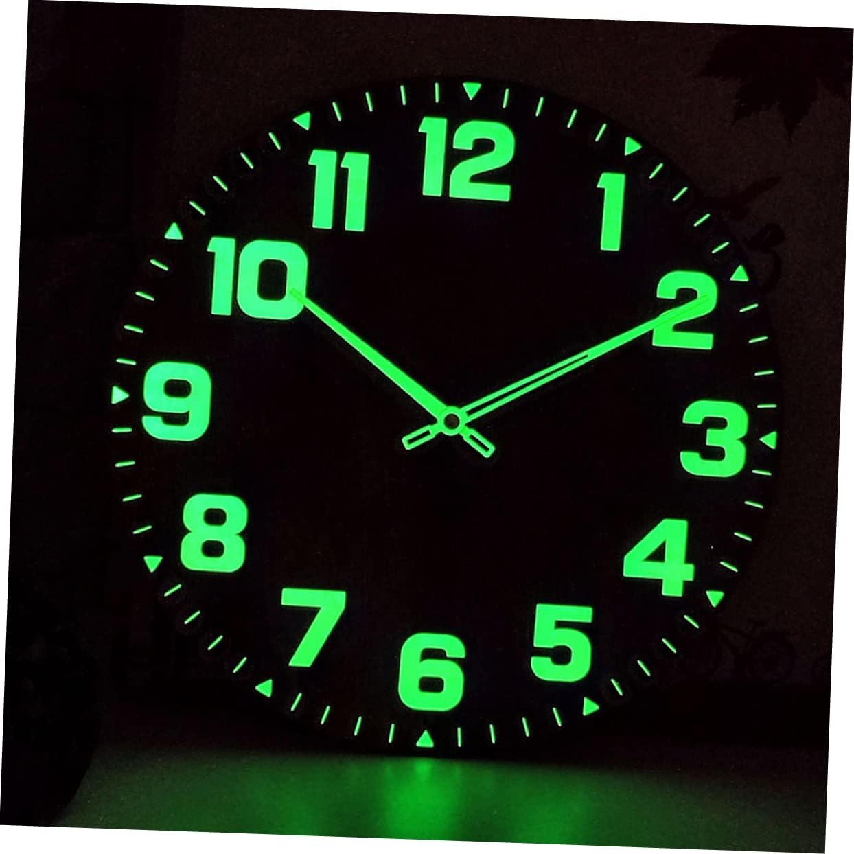 DECHOUS Reloj de pared con patrón de fuego, reloj de pared sin tictac, decoración retro, reloj de pared, brillo nocturno, para mujeres+correas de
