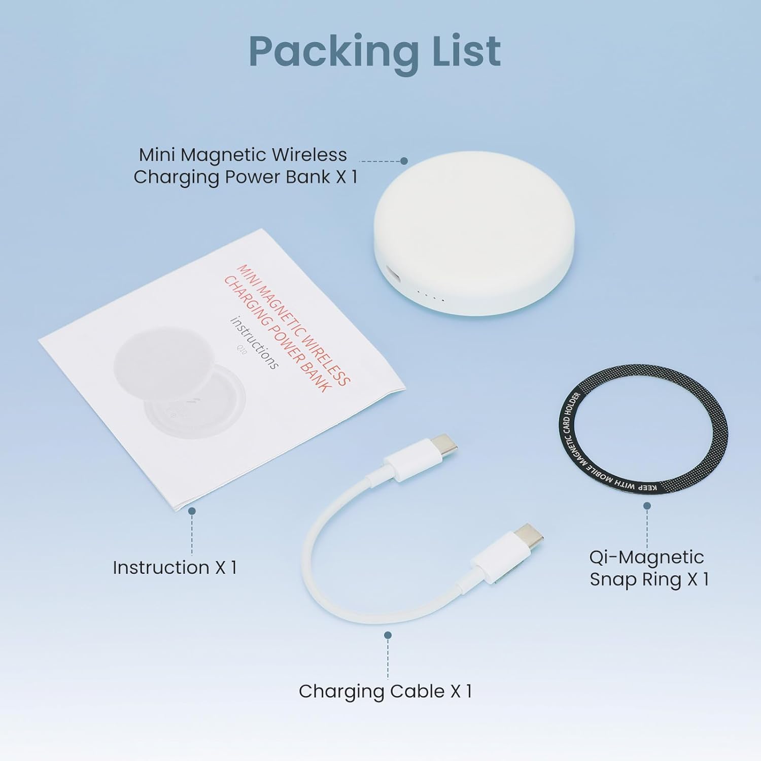 TOSOUATOP Mini batería magnética de 3000 mAh, cargador portátil inalámbrico, tamaño de bolsillo, protección múltiple, fuerte adsorción, para iPhone
