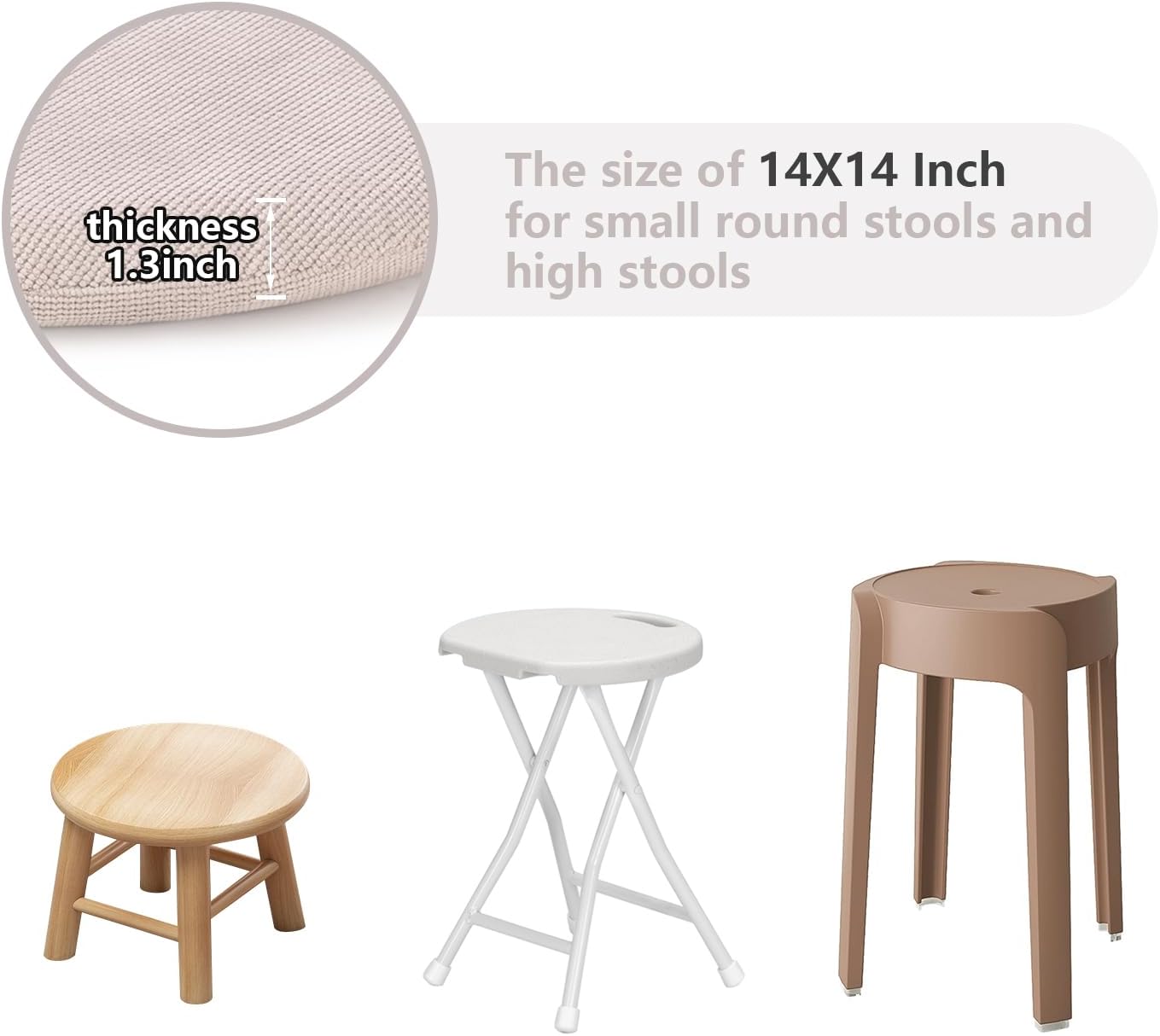 Cojín redondo de espuma viscoelástica para silla de cocina de 14 pulgadas, cojín de asiento de comedor con funda de cojín extraíble, cojín circular