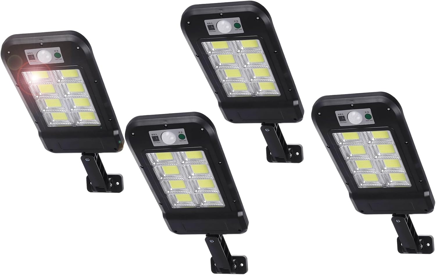 120 luces LED solares para exteriores, sensor de movimiento inalámbrico Ip65, control remoto, luces solares de estacionamiento, luz de pared de