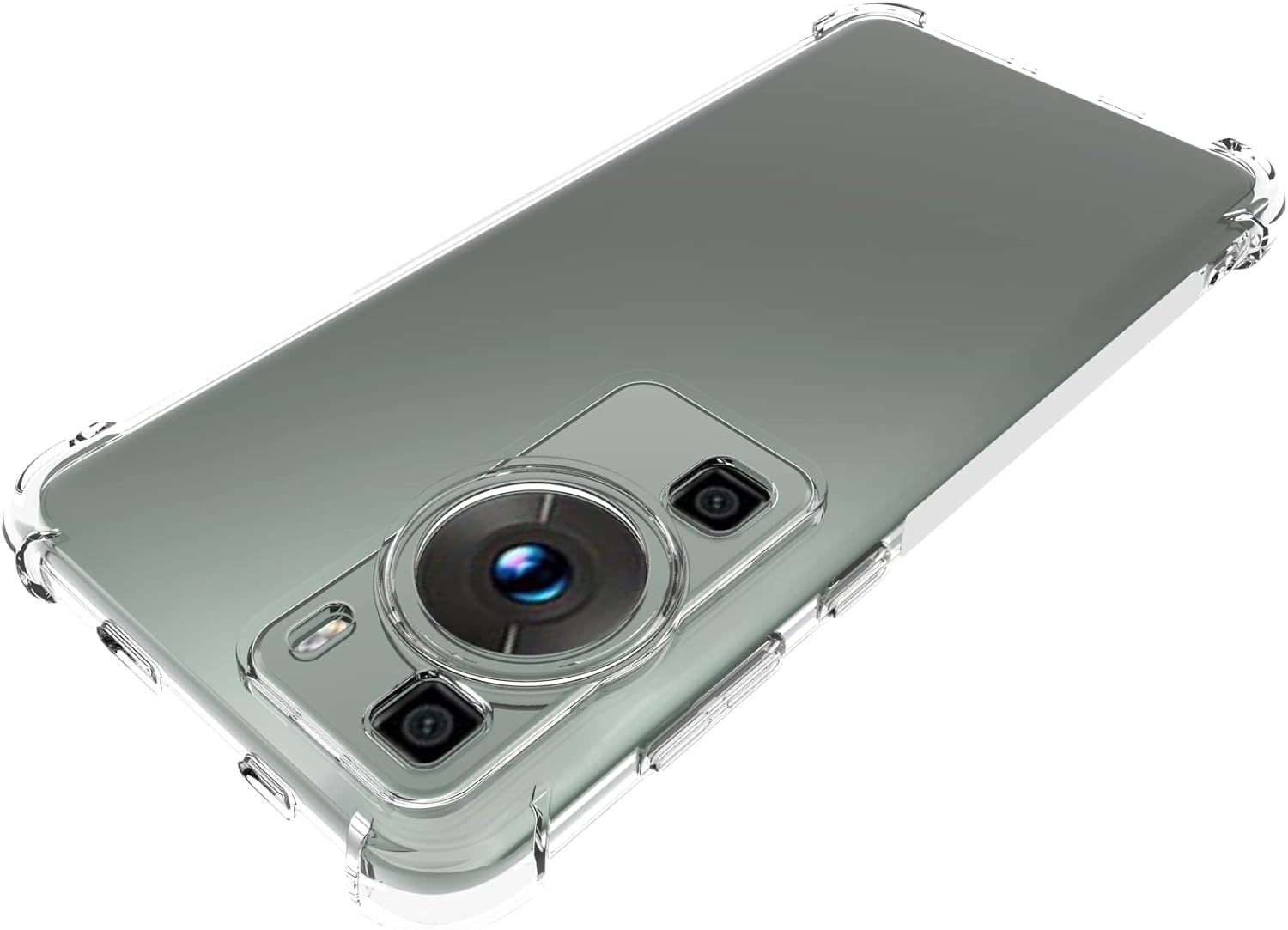 Funda para Huawei P60 Pro y Huawei P60 Transparente TPU Cuatro Esquinas Cubierta Protectora Transparente Suave