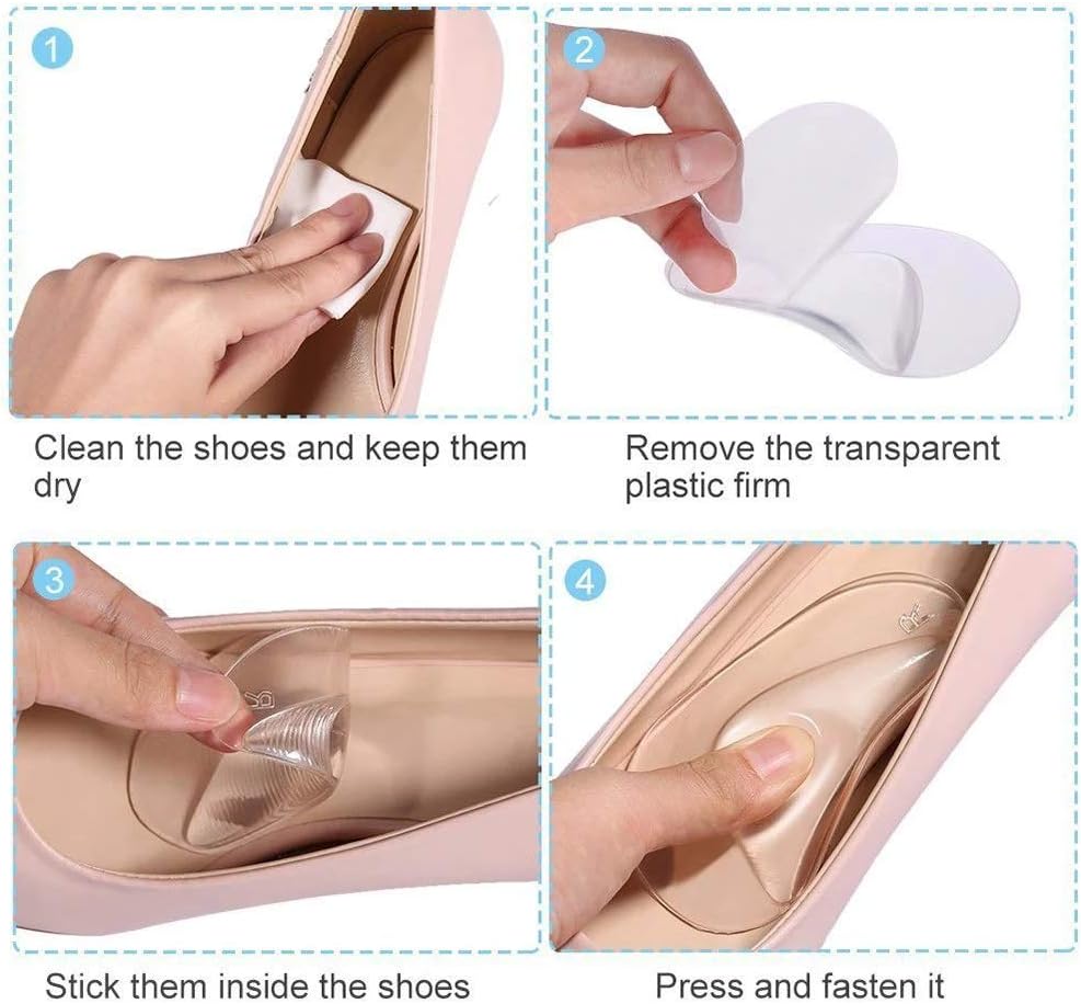 Plantillas de zapatos con soporte de arco para pies planos, almohadilla adhesiva para aliviar la presión y el dolor de pies, cojines de soporte de