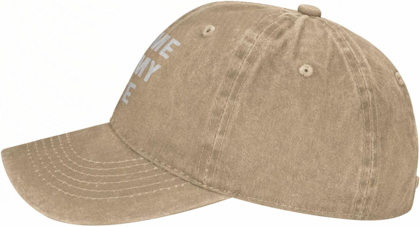 Sefgaen Gorra con texto en inglés Let Me Ask My Wife para mujer
