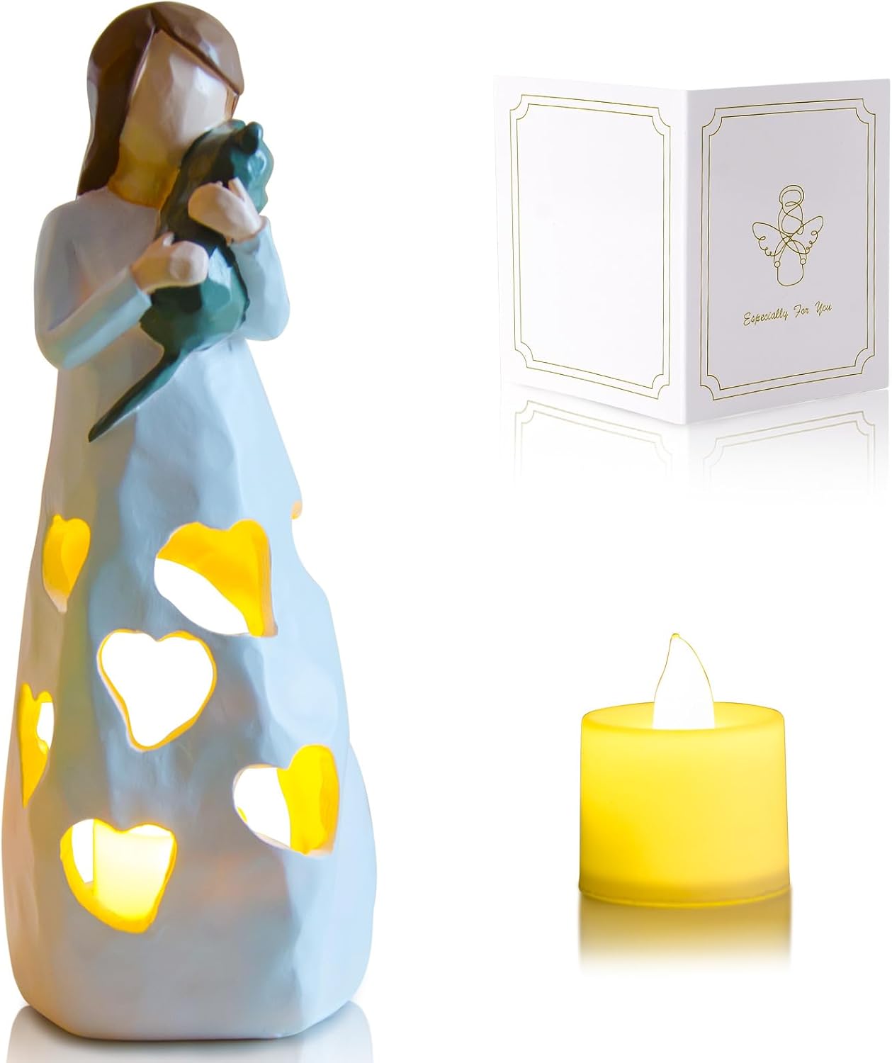 Styleonme Lámparas de vela, Estatua de la Madre e Hija, Regalos de Navidad de la hija, Gran Madre Regalos, Regalo de la Hija de la Madre, Regalo de