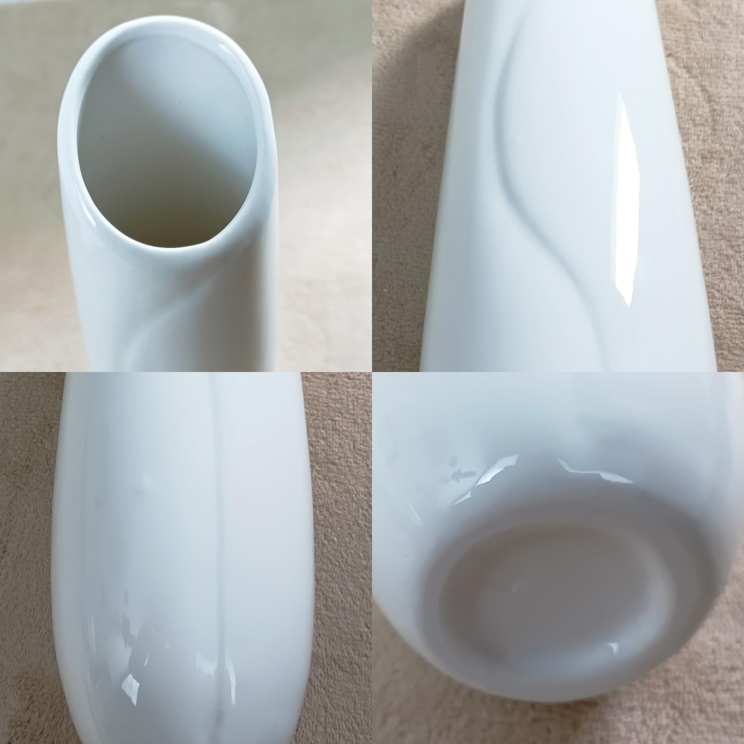 Florero de cerámica blanca, floreros modernos con textura de 12 pulgadas de alto para granja, decoración del hogar, estante, centros de mesa,
