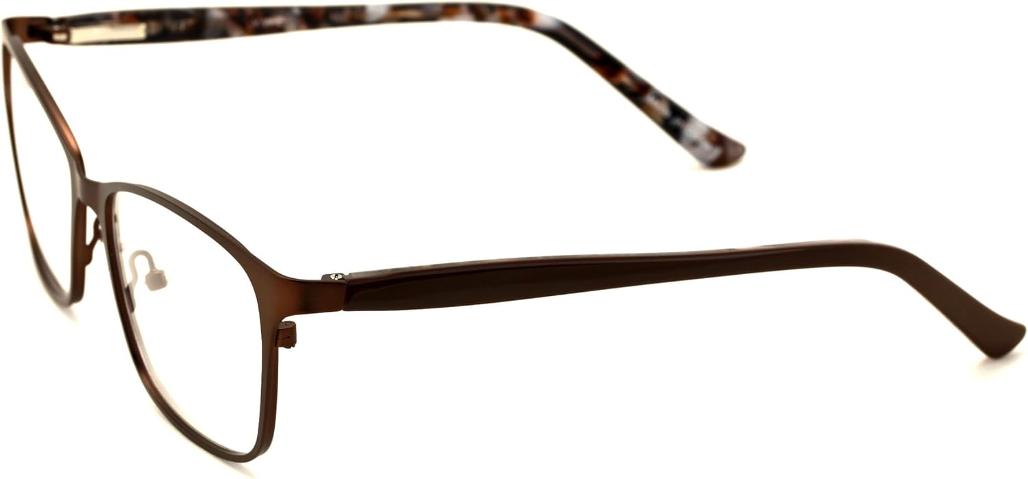 Gafas de lectura de acero inoxidable de moda para mujer, marco de lente transparente, lector de metal