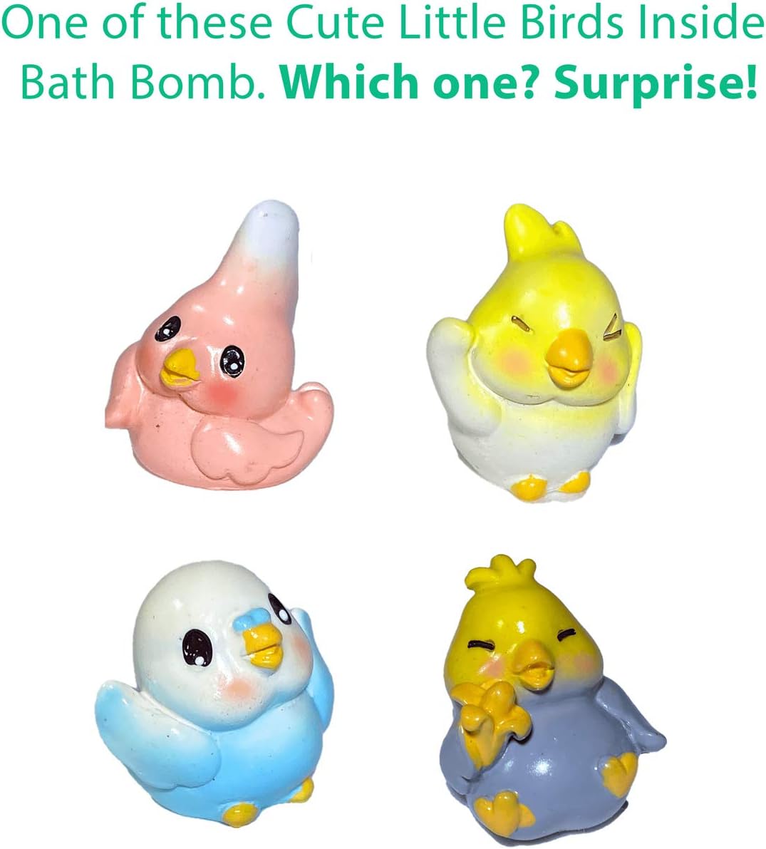 Lindo juguete de pájaros pequeños en bomba de baño de burbujas para niños con sorpresa en el interior, ingredientes naturales seguros para pieles