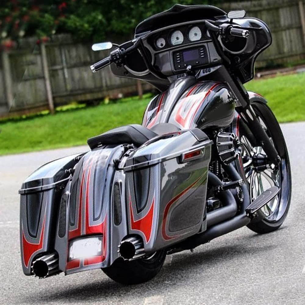 Espejos de motocicleta de forma ovalada negra, espejos retrovisores de motocicleta compatibles con Harley Road King Softail Street Glide Electra