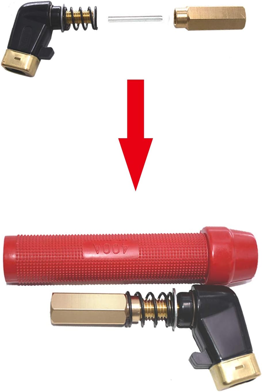 Reboot Soporte de electrodo de soldadura tipo torsión 400AMP Accesorios de abrazadera de electrodo resistente de cobre completo para máquina de