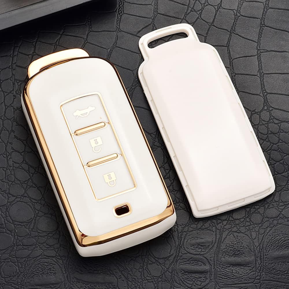 ontto para Mitsubishi Key Fob Cover Elegante Llavero con Keychian, Beige