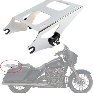 Estante de equipaje desmontable de dos paquetes turísticos compatible con Touring Street Glide Road King Electra Glide 2014-2022 (cromado) Estante de equipaje desmontable de dos paquetes turísticos compatible con Touring Street Glide Road King Electra Glide 2014-2022 (cromado)