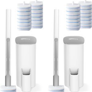 oshang Paquete de 2 cepillos desechables para inodoro, limpiador de inodoro, suministros de limpieza de inodoro, escobilla de inodoro con soporte, oshang Paquete de 2 cepillos desechables para inodoro, limpiador de inodoro, suministros de limpieza de inodoro, escobilla de inodoro con soporte,