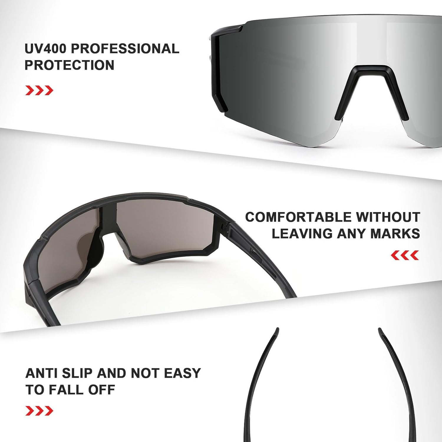 WANWAN Gafas de sol para jóvenes y adolescentes, lentes de sol para niños, gafas de béisbol deportivas, ciclismo, softbol, visera, unisex, adultos,