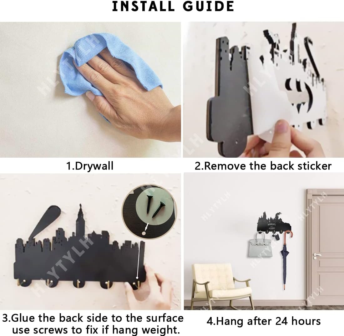 Ganchos para llaves de pared, ganchos de pared, ganchos de pared, gancho de pared para abrigos, gancho para sombrero, decoración de pared de