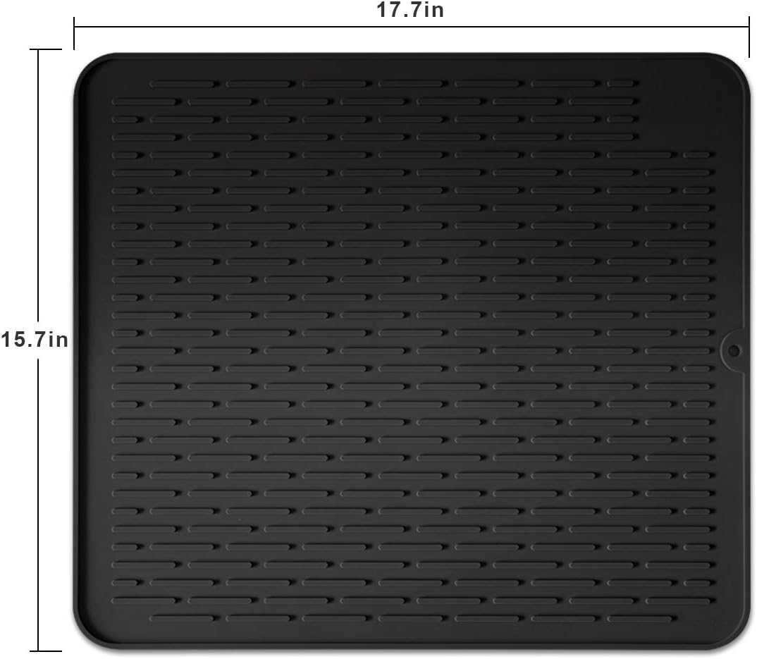 Alfombrilla de secado de platos de silicona para múltiples usos, fácil de limpiar, ecológica, salvamanteles de silicona súper resistente al calor,