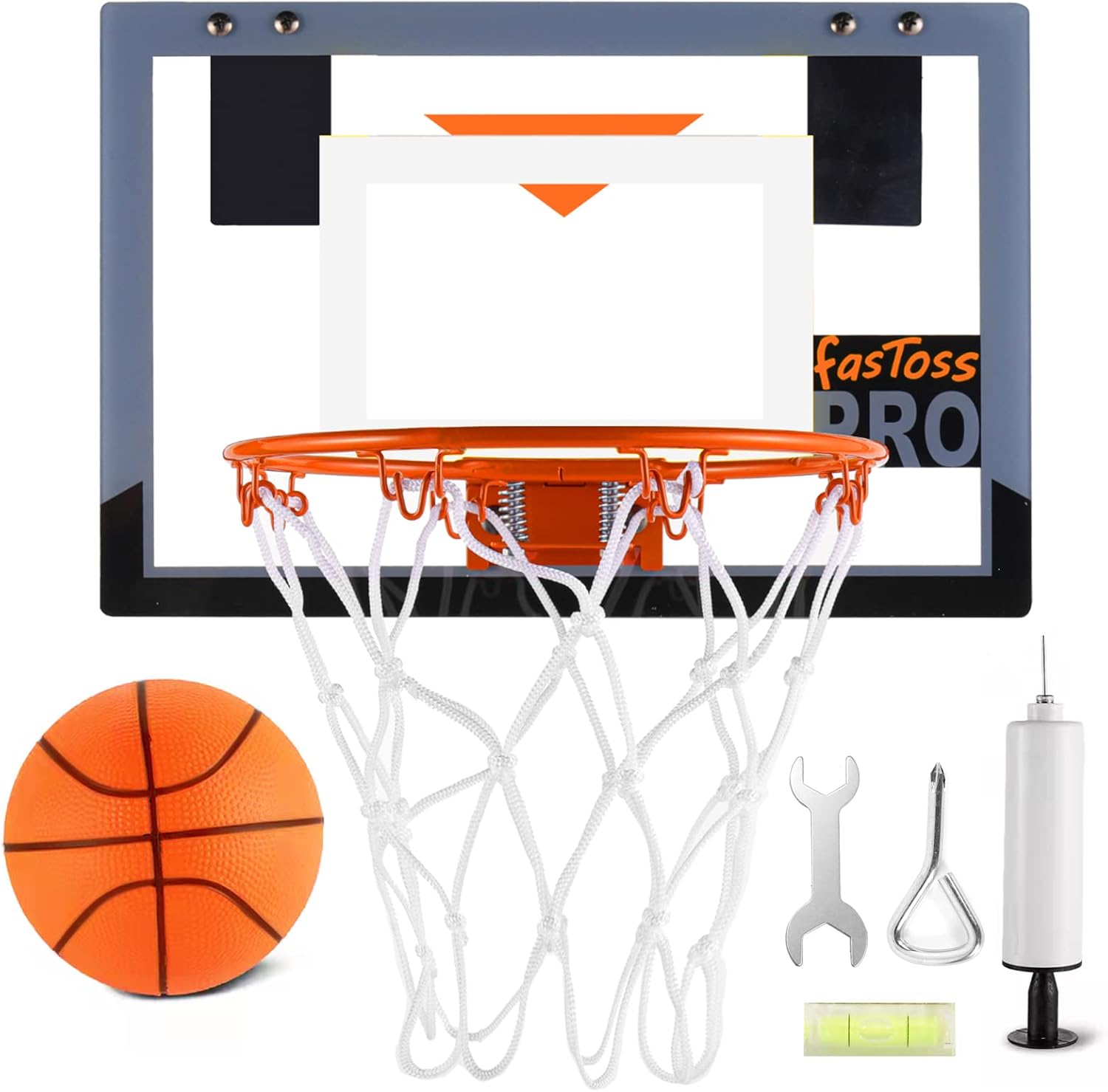 Pro Mini aro de baloncesto para interiores, juegos familiares para puerta y pared con accesorios completos transparentes