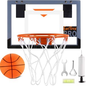 Pro Mini aro de baloncesto para interiores, juegos familiares para puerta y pared con accesorios completos transparentes Pro Mini aro de baloncesto para interiores, juegos familiares para puerta y pared con accesorios completos transparentes