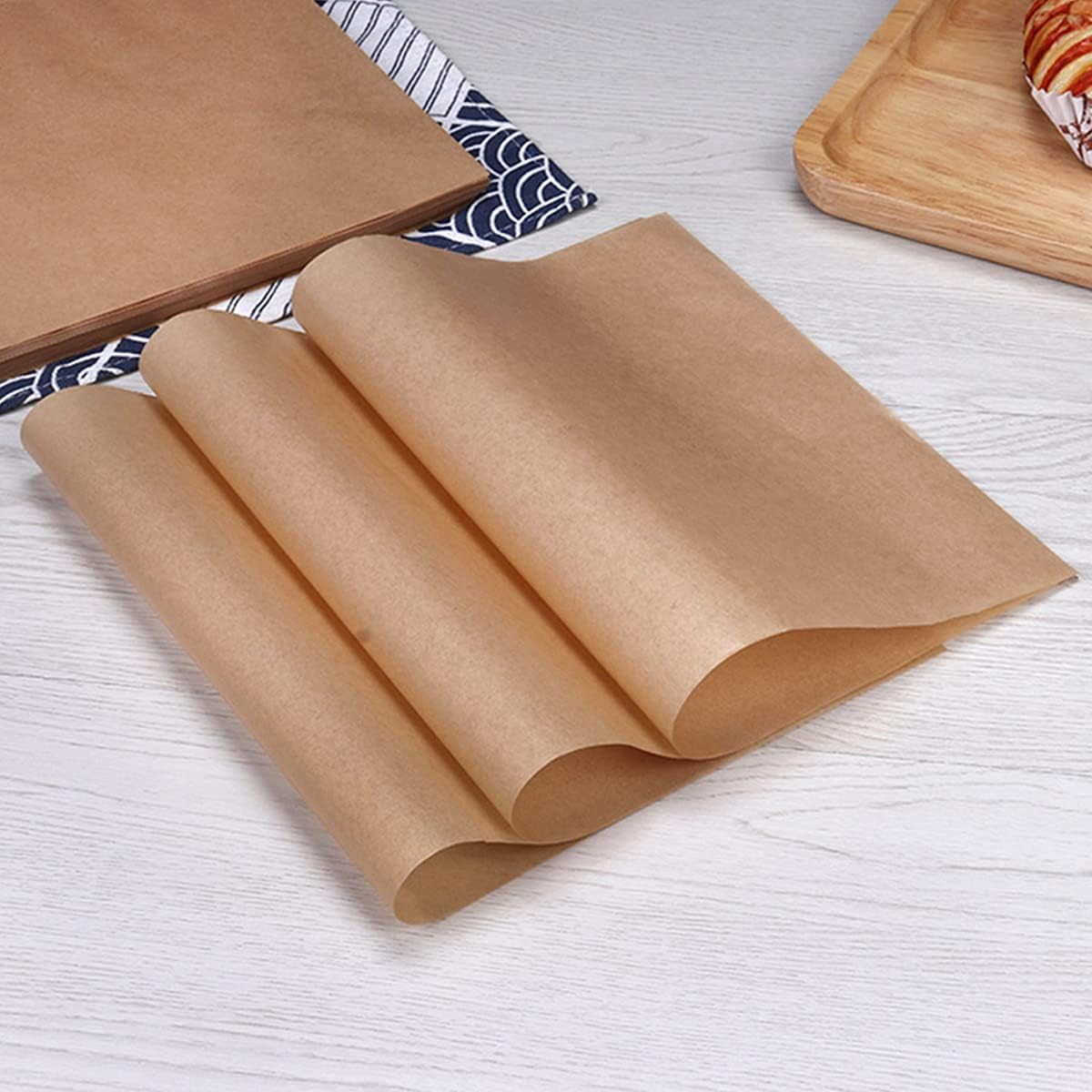 Hojas de papel para hornear, 8 x 12 pulgadas, antiadherentes precortadas, adecuadas para hornear, asar a la parrilla, freidora de aire, taza de pan