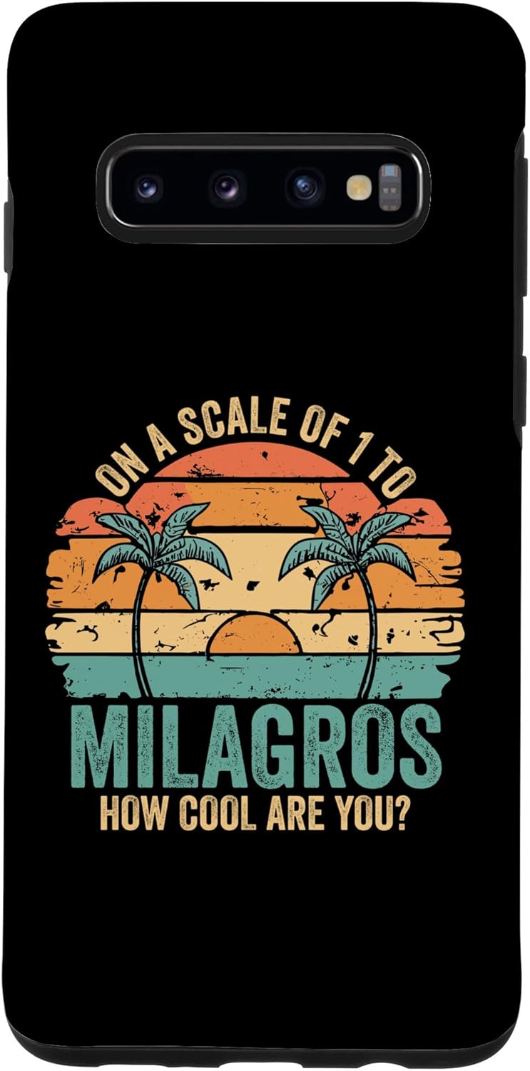 Galaxy S10 MILAGROS Cute Retro Girls Groovy MILAGROS Personalized Name Case