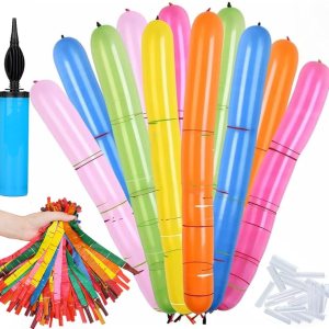 100 globos de cohete más 1 bomba fácil de usar  Globo volador, ruido de silbido, kit de globos largos multicolor  Kit de arco de globos, cumpleaños, 100 globos de cohete más 1 bomba fácil de usar  Globo volador, ruido de silbido, kit de globos largos multicolor  Kit de arco de globos, cumpleaños,