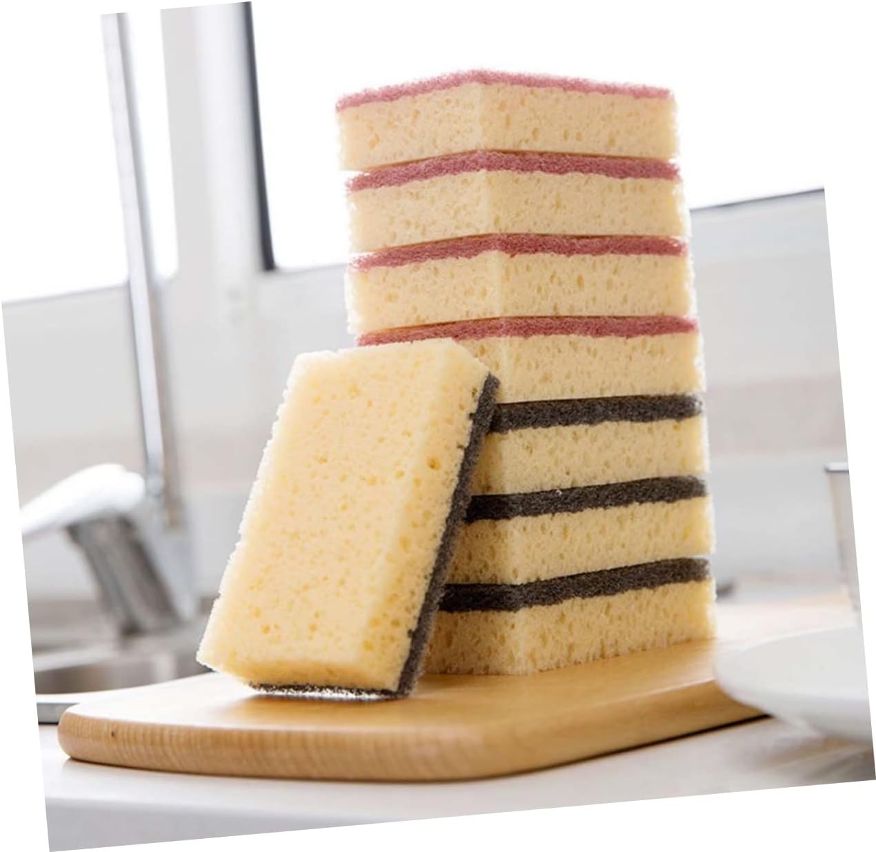 DOITOOL 8 esponjas a granel limpiador de platos Nubuck limpiador esponja de cocina esponja de limpieza de platos esponja de lavado de platos forma