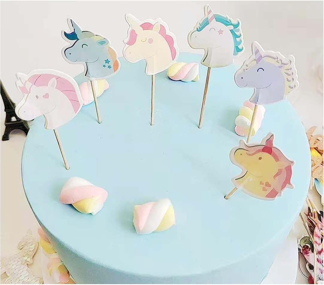 Flairs New York Decoración de fiesta para cupcakes (unicornios soños, paquete de 24 adornos para cupcakes)