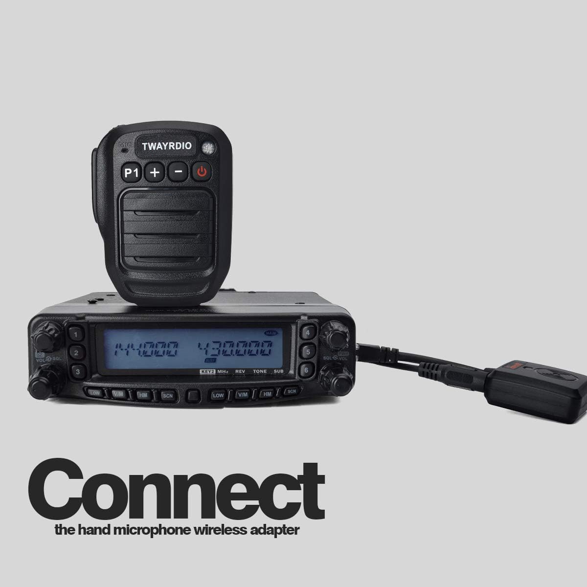 TWAYRDIO Altavoz de micrófono Bluetooth con transceptor móvil, micrófono inalámbrico para el hombro con adaptador Bluetooth para radio móvil Yaesu