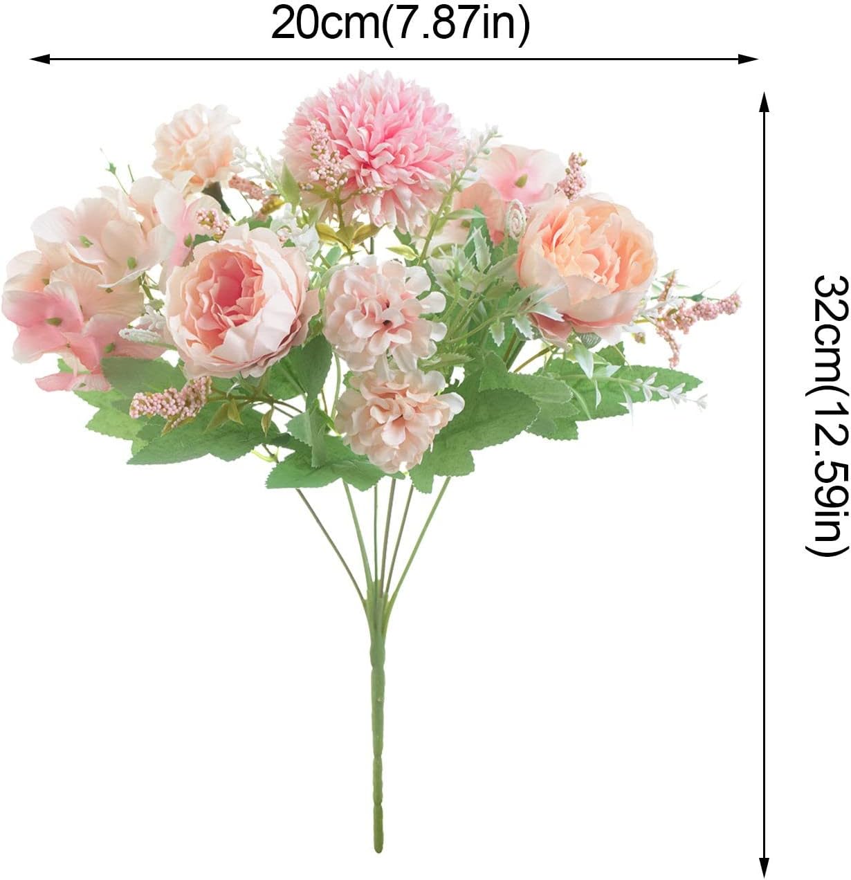 Scceatti Flores falsas para exteriores, flores artificiales de seda, rosas artificiales, ramos de boda de rosas de imitación, flores de seda, ramo