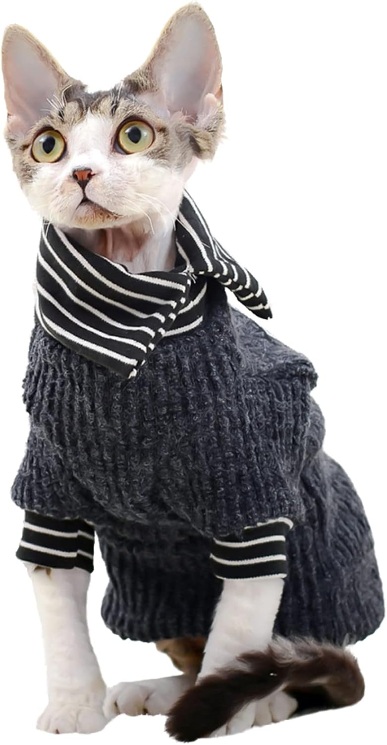 Bonaweite Sphynx – Suéter de gato sin pelo, cuello alto, ropa para gatos, ropa de gatito, de punto suave, ropa para gatos, ropa para mascotas,