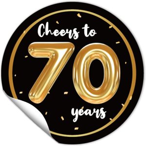 Calcomanías redondas de 1.5 pulgadas para cumpleaños número 70 (80 piezas) Calcomanías de globo de felicitación a 70 años, calcomanías adhesivas Calcomanías redondas de 1.5 pulgadas para cumpleaños número 70 (80 piezas) Calcomanías de globo de felicitación a 70 años, calcomanías adhesivas
