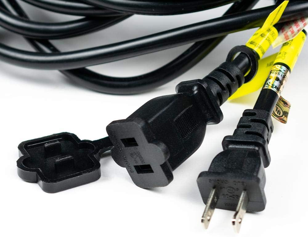 (Sólo cable, 10 enchufes suspendidos, SJTW, cadena de luz comercial para exteriores, 21 pies, cable negro con base mediana E26, resistente a la