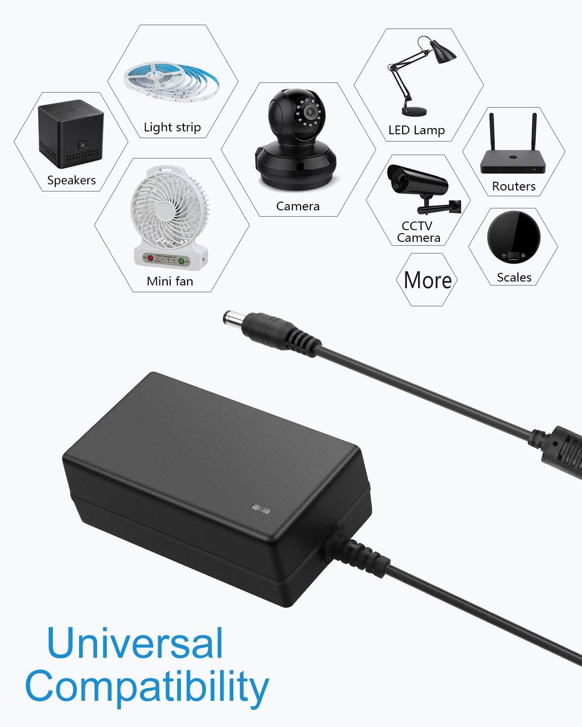 ALITOVE Fuente de alimentación de 12 V CC 12 voltios 3A 36 W adaptador de corriente 100  240 V CA a CC 12 V convertidor 3Amp 2.5A 2A ACDC adaptador
