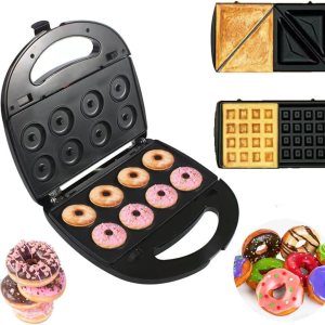 Máquina eléctrica de gofres tipo sándwich 3 en 1, tostadora de postre Panini con 3 platos antiadherentes extraíbles, juego de hierro intercambiable Máquina eléctrica de gofres tipo sándwich 3 en 1, tostadora de postre Panini con 3 platos antiadherentes extraíbles, juego de hierro intercambiable